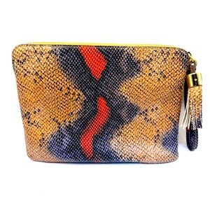 G.I.L.I. HALOGUARD H20 TECH MESH RFID SNAKESKIN CLUTCH